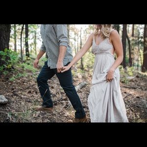 Maxi Dress Halter Open Back Free People Boho Medium